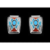 Sterling Silver Turquoise and Coral Southwestern Watch Tips
