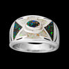 Southwest Sterling Silver Ring - White Opal - Galaxy Opal - Navajo Handcrafted - Size 8