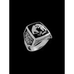 Fighting Bear Ring • 925 Sterling Silver • Mountain Scene