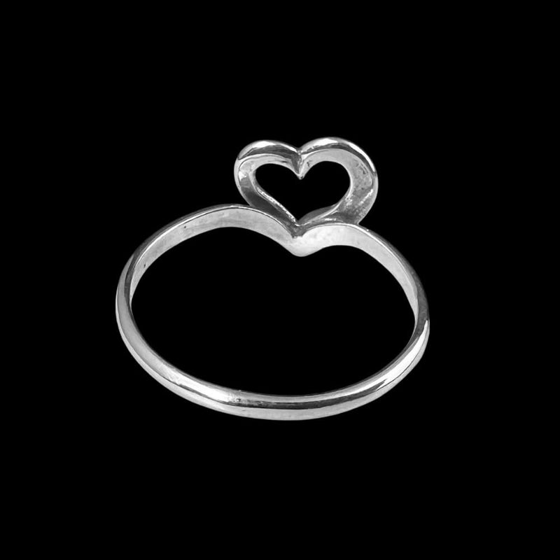 Sterling Silver Open Heart Turquoise Ring