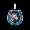 Sterling Silver and Turquoise Lucky Horse Shoe Pendant