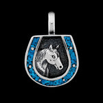 Sterling Silver and Turquoise Lucky Horse Shoe Pendant