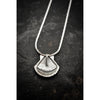Pink and White Opal Sterling Silver Sea Shell Pendant