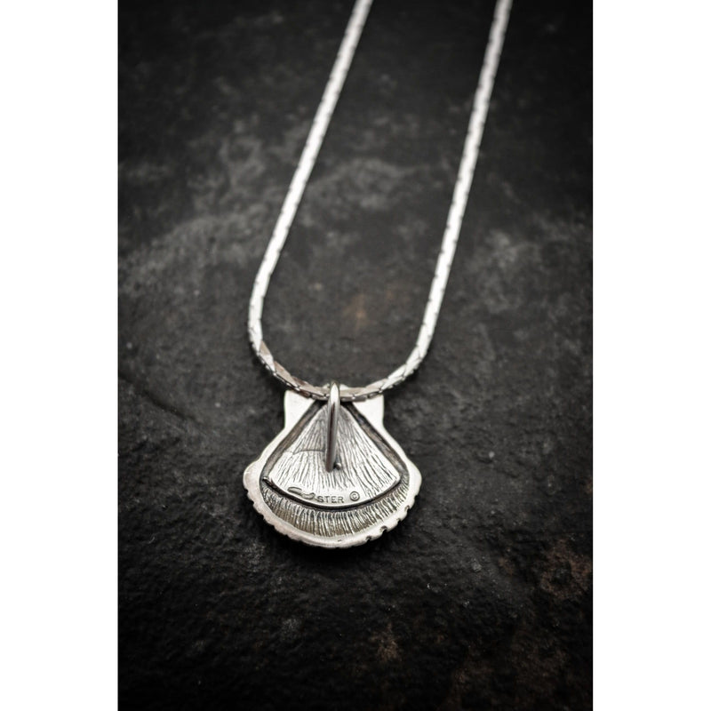 Pink and White Opal Sterling Silver Sea Shell Pendant