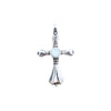 Sterling Silver Cross Pendant with White Opal Inlay