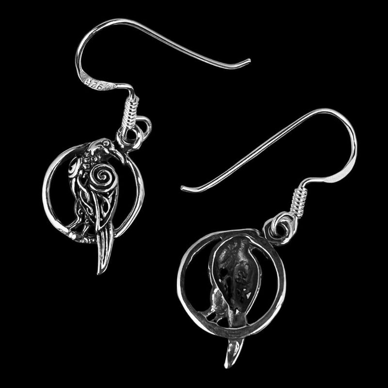 925 Sterling Silver Celtic Raven In a Perfect Circle