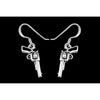 Sterling Silver and Black Resin Six Shot Revolver Earrings