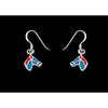 925 Sterling Silver Dangle Earrings, Small Hook Horse Earrings, Turquoise Coral
