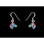 925 Sterling Silver Dangle Earrings, Small Hook Horse Earrings, Turquoise Coral