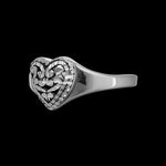Sterling Silver Diamond Cut Gleaming Heart Ring