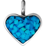Sterling Silver and Turquoise Medium Heart Pendant