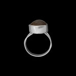 Size 9 - Vintage 925 Sterling Silver Oval Smoky Quartz Cabochon Ring, Simple Two-Prong Design, Handmade Gemstone Jewelry, Solitaire Navajo Birthstone Band