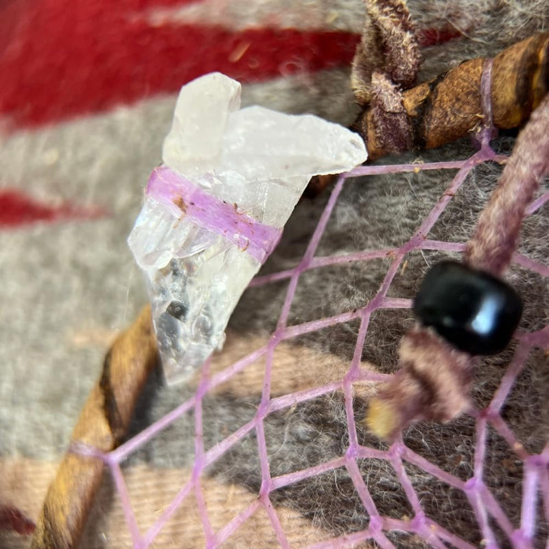 Native American handmade 4" Dream Catcher, Arrowhead, Feathers