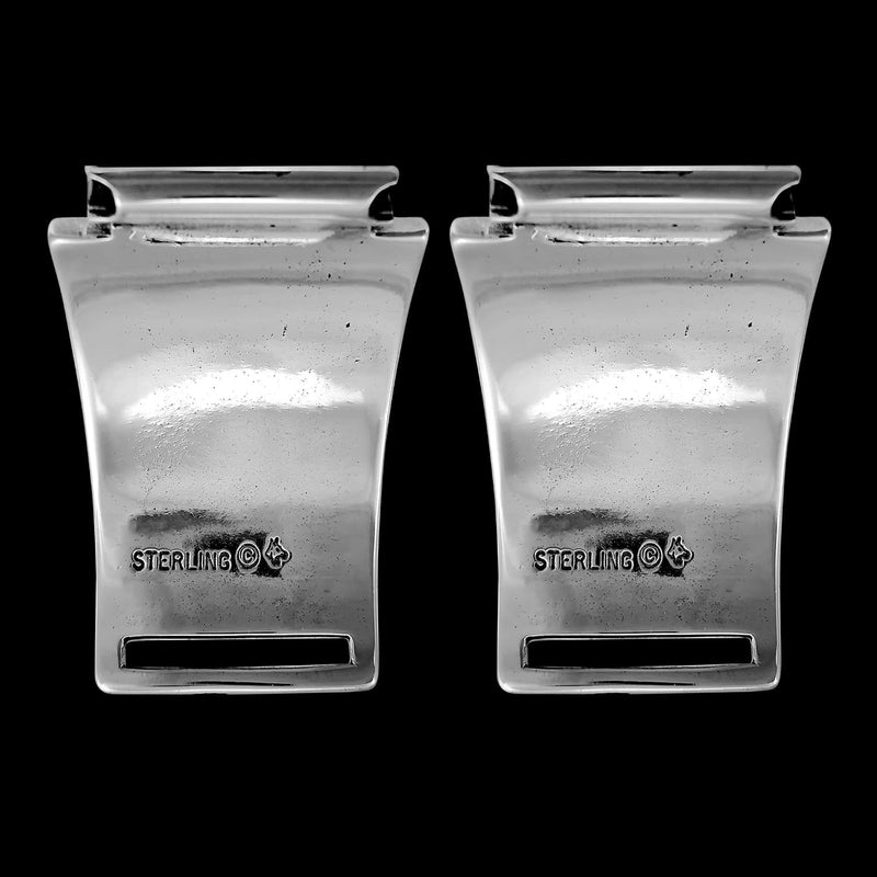 Sterling Silver Inlaid Woven X Watch Tips