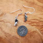 Sterling Silver Raven Dangle Earrings