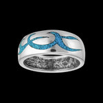 Flame Ring • 925 Sterling Silver • Tribal Design • Fire with Turquoise Accents