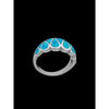Navajo Handmade Teardrop Ring • 925 Sterling Silver • Turquoise Inlay • Size 4