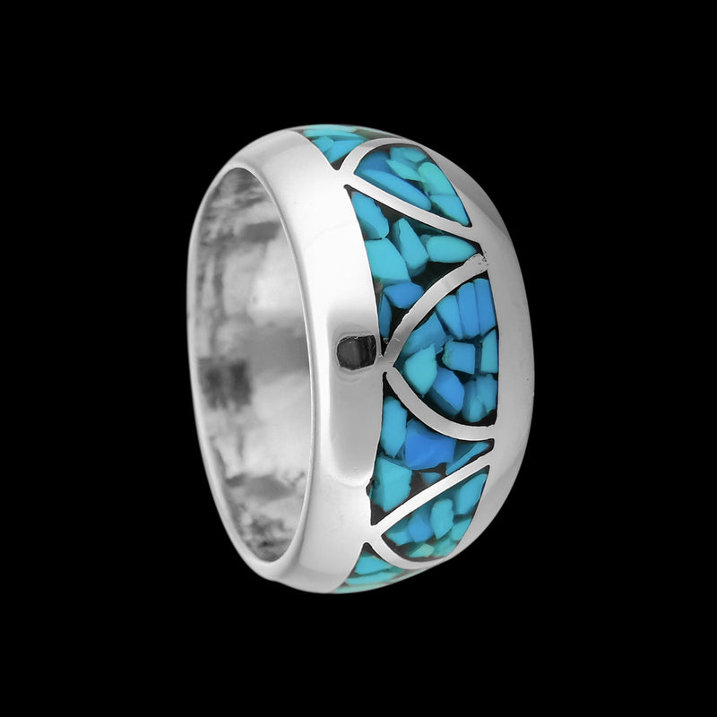 Sterling Silver Navajo Ring • Native American Handcrafted Jewelry • Wide Band Ring