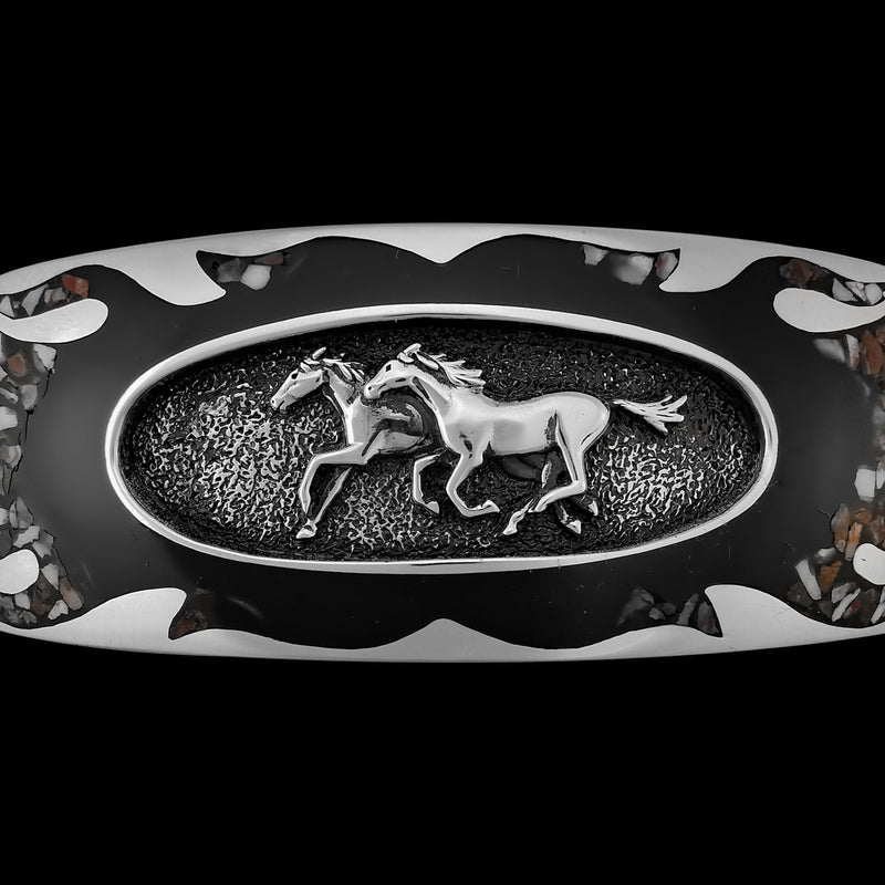 925 Sterling Silver Horse Bracelet • Wild Horse Magnesite • Navajo Inspired