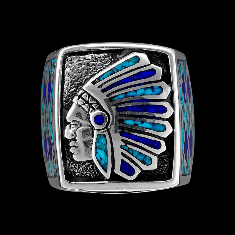 Size 11.5 - Native Chief Turquoise and Lapis Lazuli ring