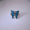 Vintage Turquoise Butterfly Ring - Sterling Silver, Size 6
