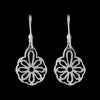 Sterling Silver Hippie Boho 60's Flower Power Dangle Earrings