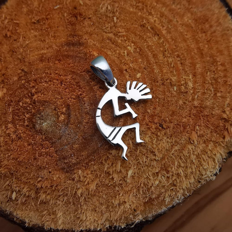 Sterling Silver kokopelli Pendant – Symbol of Music, Fertility & Joy