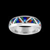 Native American Wedding Band • Navajo Mixed Gemstone Ring • 925 Sterling Silver