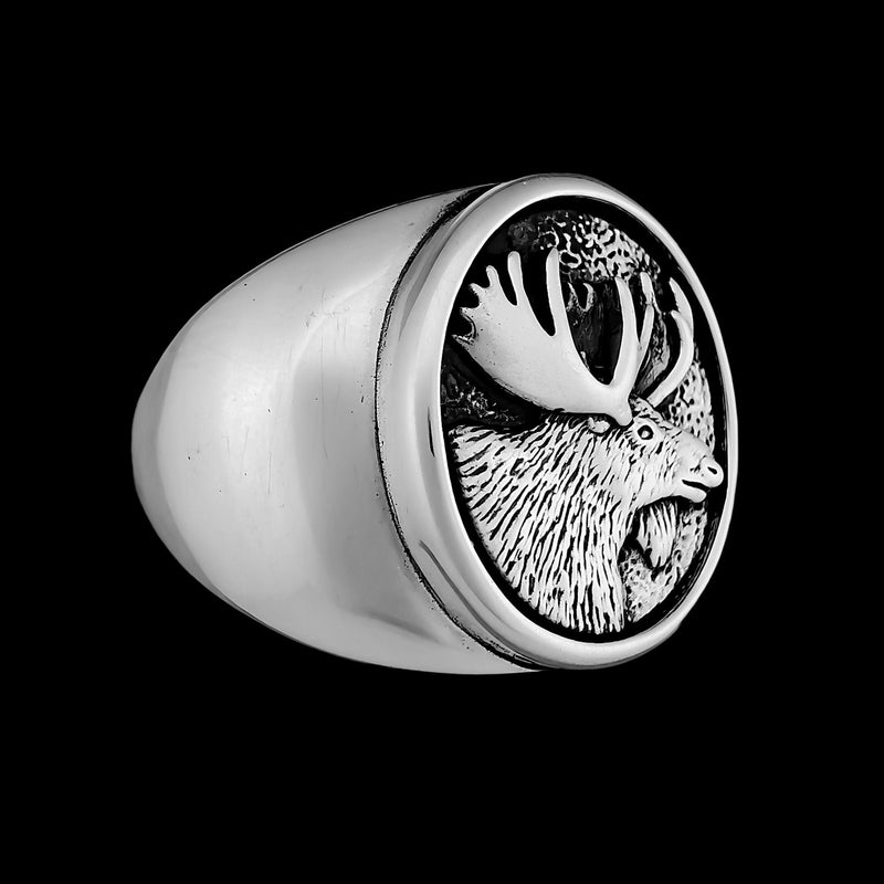Moose Ring, Navajo Ring, Native American Ring, Handmade Ring, Bull Ring, Bull Moose, Canada Ring