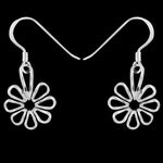 925 Sterling Silver Flower Dangle Earrings