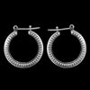 925 Sterling Silver Large Beaded Edge Hoop Earrings
