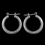 925 Sterling Silver Large Beaded Edge Hoop Earrings