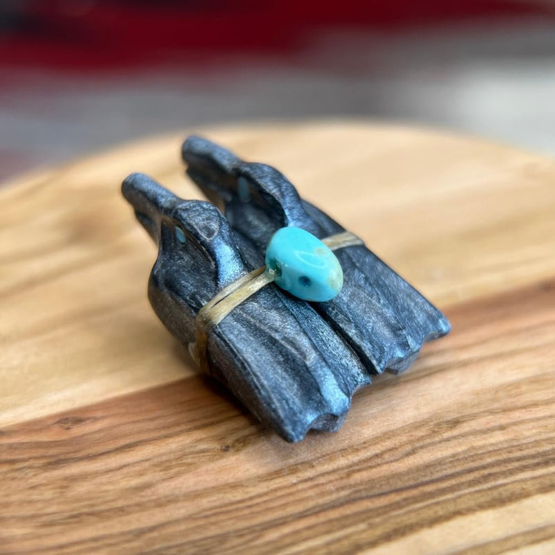 Zuni Fetish • Handcarved Raven Fetish • Sunface Fetish •