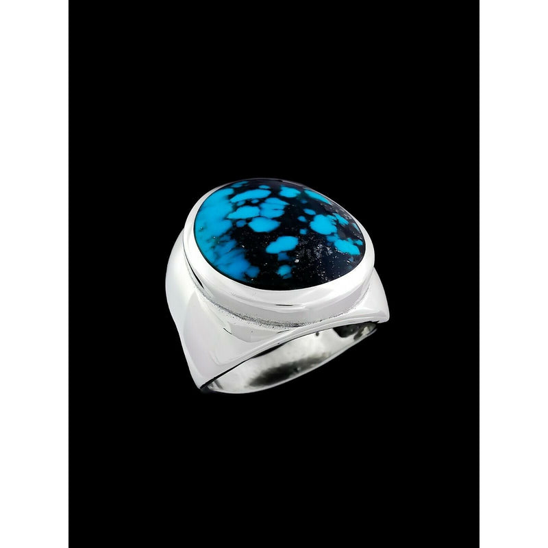 Mountain Ring • 925 Sterling Silver • Morenci Turquoise • Size 6 • Navajo Handmade