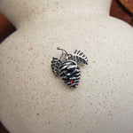 925 Sterling Silver Pine Cone Pendant with Mixed Opal Inlay