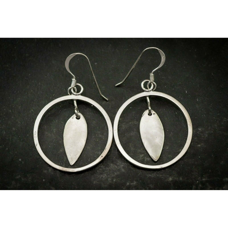 Halo Feather Earrings • 925 Sterling Silver • Diamond Cut Accents