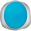 Size 12-925 Sterling Silver & Turquoise Resin Round Face Inlay Ring, Simple Round Design, Handmade Statement Band, Handcrafted Resin Jewelry