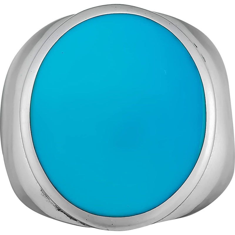 Size 12-925 Sterling Silver & Turquoise Resin Round Face Inlay Ring, Simple Round Design, Handmade Statement Band, Handcrafted Resin Jewelry