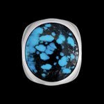 Mountain Ring • 925 Sterling Silver • Morenci Turquoise • Size 6 • Navajo Handmade