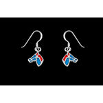 925 Sterling Silver Dangle Earrings, Small Hook Horse Earrings, Turquoise Coral