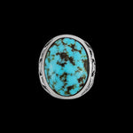 Kingman Turquoise Ring, Thunderbird Ring, 925 Sterling Silver Ring, Navajo Ring, Native American Handmade Jewelry, Turquoise Ring