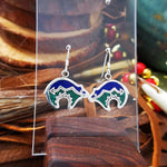 Bear & Arrow Lapis Lazuli and Malachite Dangle Earrings