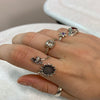 Viral 925 Sterling Silver Bee & Sunflower Adjustable Ring, Sizes 6-9
