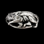 Size 8.75-925 Sterling Silver Grey Wolf Ring