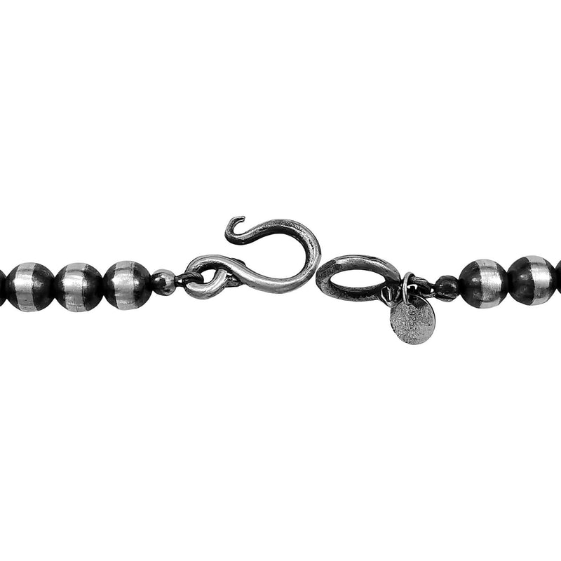 Navajo Pearls Necklace • Beaded Necklace • 925 Sterling Silver • Sterling Silver Beads Necklace