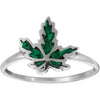 Sterling Silver Malachite Palmate Leaf Ring