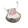 Pink and White Opal Sterling Silver Sea Shell Pendant