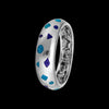 Size 7-925 Sterling Silver Scattered Shapes Ring, Turquoise & Lapis Lazuli, Abstract Design, Handmade Geometric Statement Jewelry, Handcrafted Birthstone Band