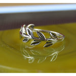 Leaves Band Ring • Sterling Silver • Sizes 5, 6, 7, 8, 9 • Symbol of Renewal and Growth