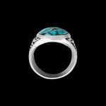 Kingman Turquoise Ring, Thunderbird Ring, 925 Sterling Silver Ring, Navajo Ring, Native American Handmade Jewelry, Turquoise Ring